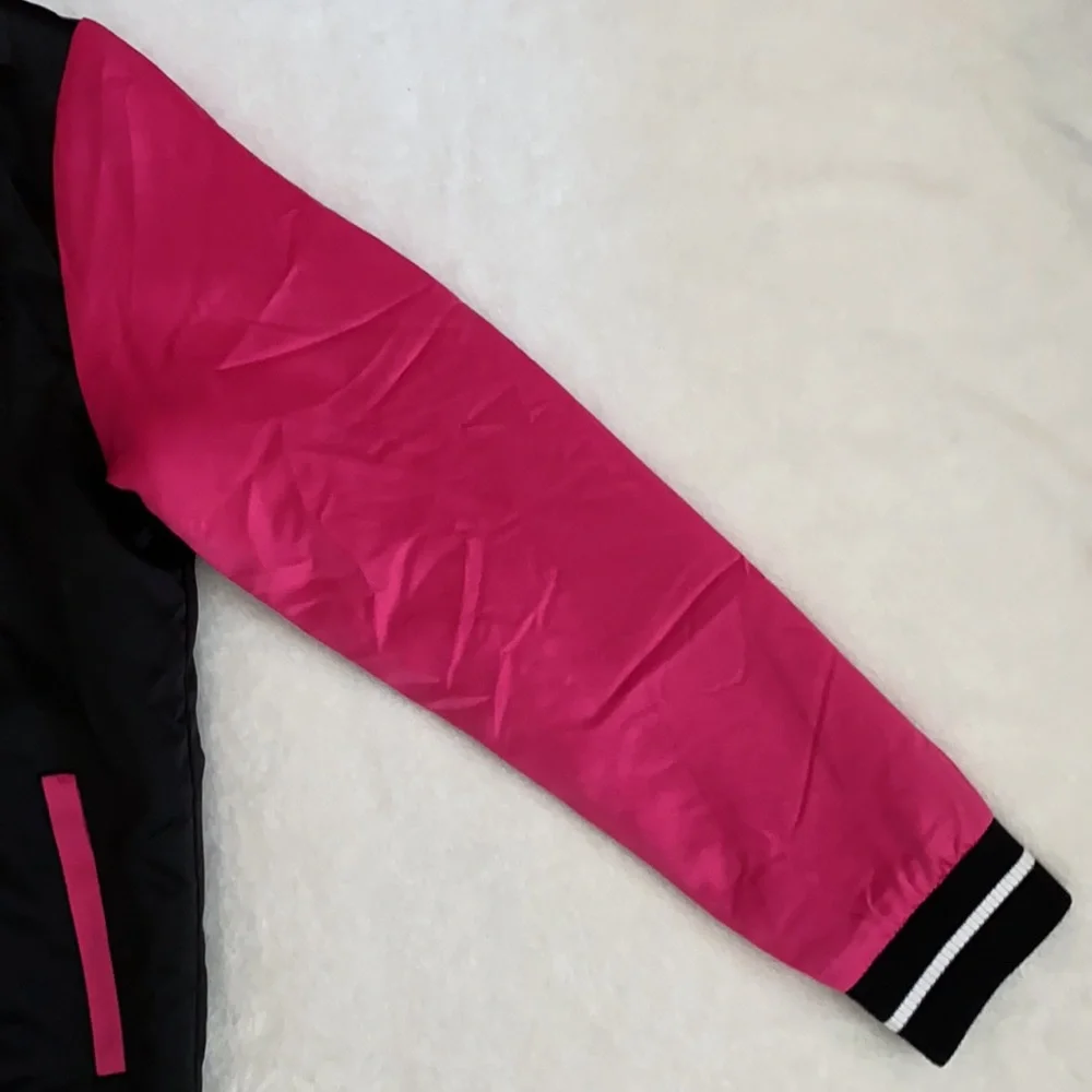 Barbie | Limited Edition Satin Bomber Jacket Corvette Graphic Black Pink (XL)